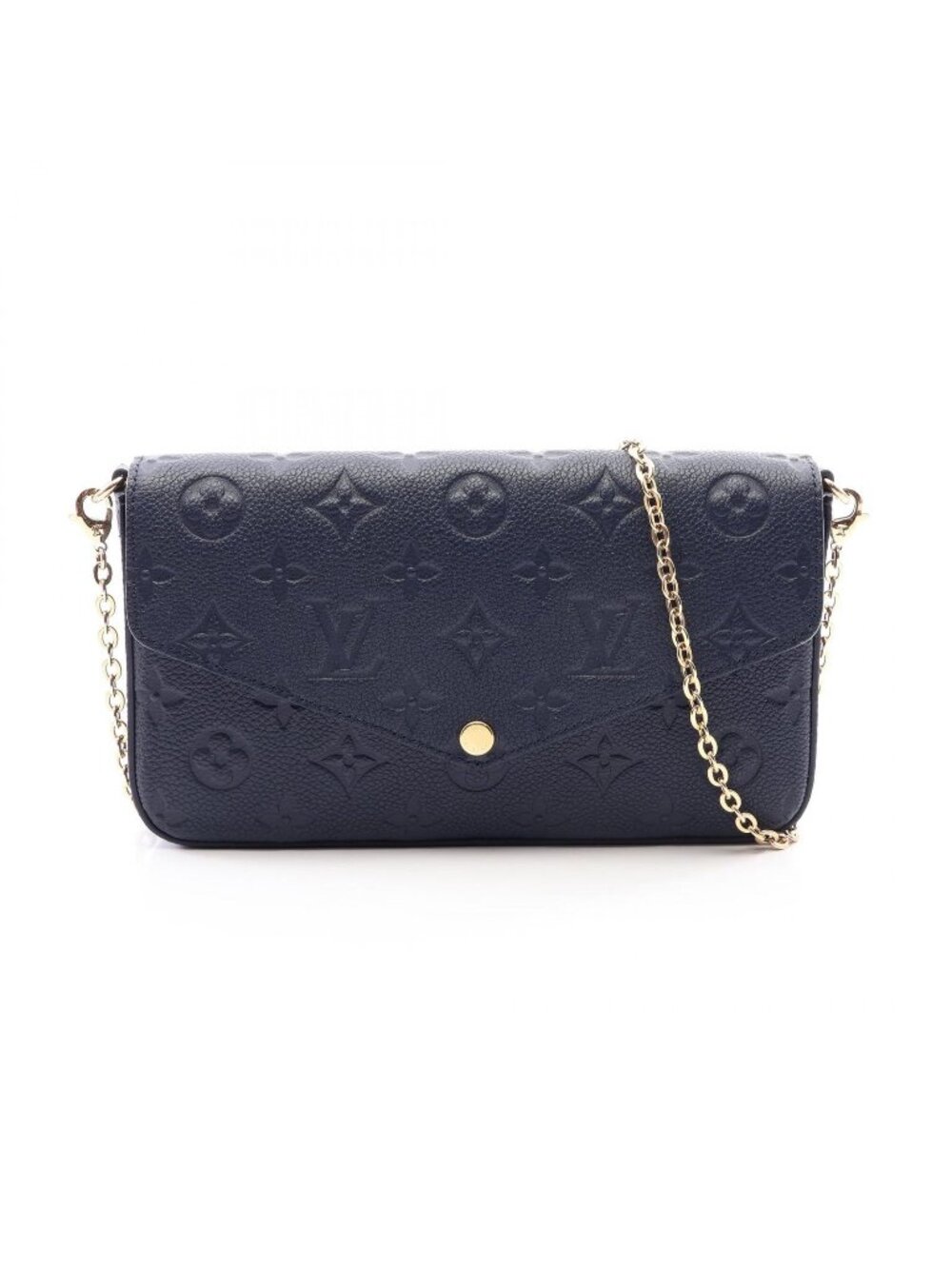 Louis Vuitton Shoulder Bag Pochette Felicie Navy Blue Leather